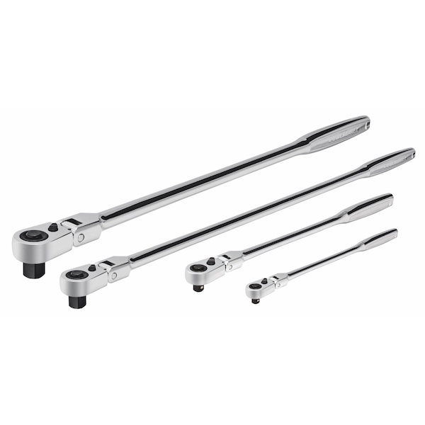 4Pc Long Reach Flex-Head Pro Ratchet Set